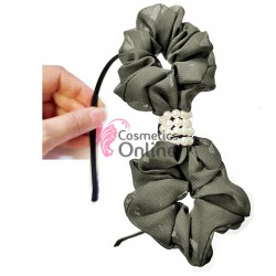 Bentita deosebita pentru par color Cod TTG46DD Grey cu Negru